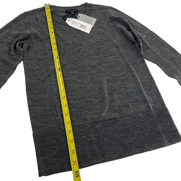 Universal Standard 4XS 00 Merino Wool Crewneck Sweater Grey Melange Long Sleeve - Picture 8 of 9